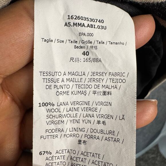 MaxMara Dress Womens 40 US 6 Black Striped Wool Sheath Front Pockets Business - Picture 4 of 14